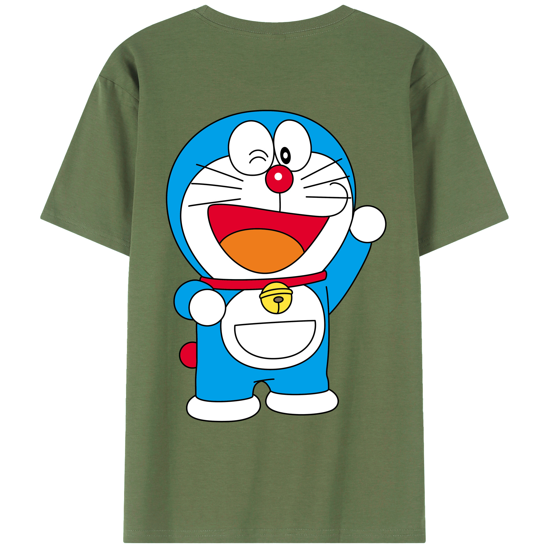 （画像用） ドラえもん Doraemon 綿100％ メンズ半袖Tシャツ（バックプリント） 通気性